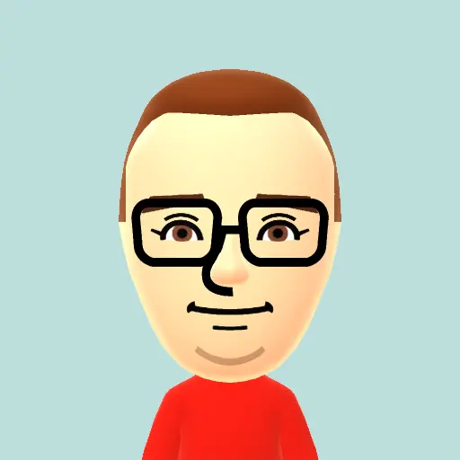 My Mii icon with an external link to my Bluesky profile